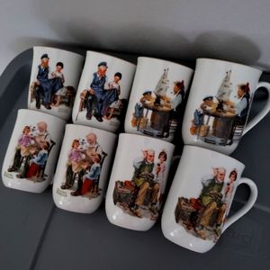 Norman Rockwell cup set 1982